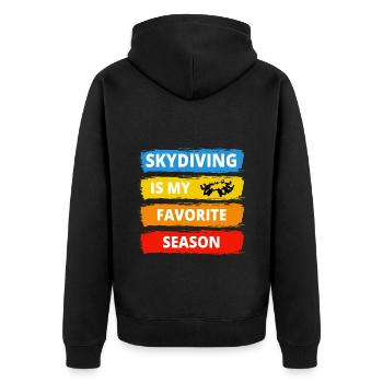 Skydiving Parachute Skydive Skydiver Parachuting - Unisex Premium Organic Zip Hoodie - black - Back - Nico (187cm)