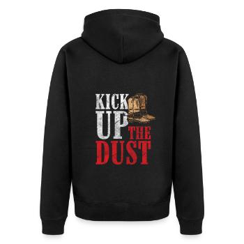 Country cowboy hat - Unisex Premium Organic Zip Hoodie - black - Back - Nico (187cm)
