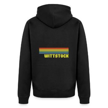 Wittstock - Unisex Premium Bio Zip Hoodie - Schwarz - Hinten - Nico (187cm)
