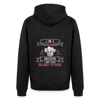 Chef pâtissier Baker Muffin - Veste à capuche bio Premium Unisexe - noir - Dos - Nico (187cm)