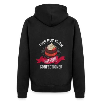 Gâteau boulanger Dessert - Veste à capuche bio Premium Unisexe - noir - Dos - Nico (187cm)