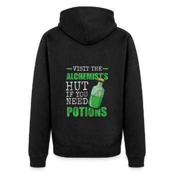 Chemistry Laboratory Magic Potion - Unisex Premium Organic Zip Hoodie - black - Back - Nico (187cm)