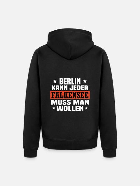 Falkensee - Unisex Premium Bio Zip Hoodie - Schwarz