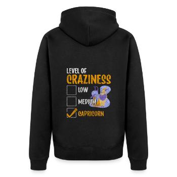 Steinbock Element Erde Aberglaube - Unisex Premium Bio Zip Hoodie - Schwarz - Hinten - Nico (187cm)