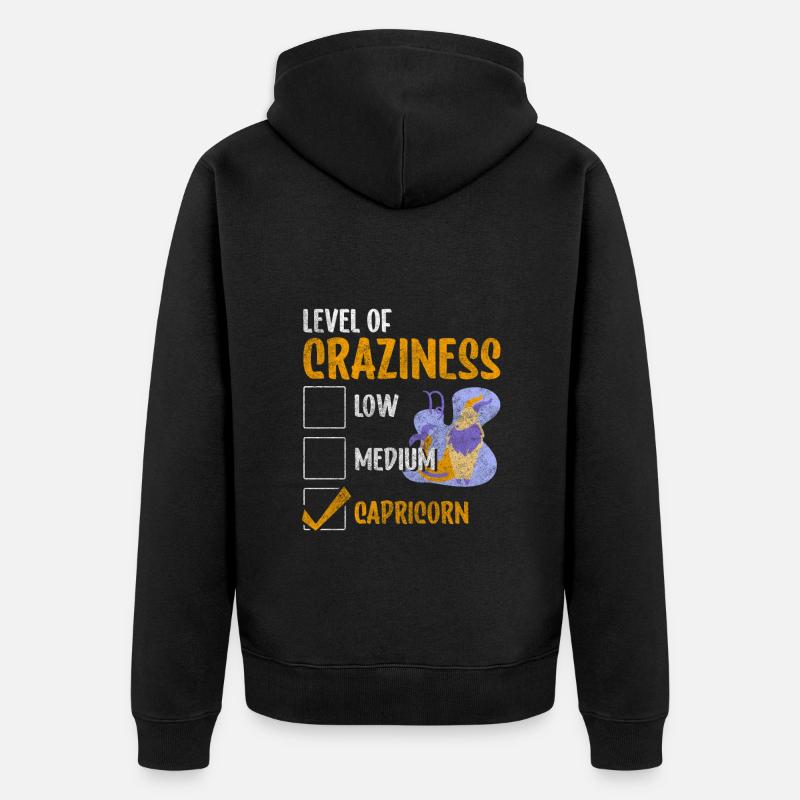 Steinbock Element Erde Aberglaube - Unisex Premium Bio Zip Hoodie - Schwarz