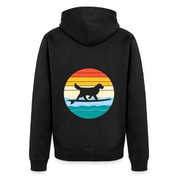Golden retriever Maman Chien Surf Rétro Vintage - Veste à capuche bio Premium Unisexe - noir - Dos - Nico (187cm)