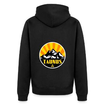 Taunus Sonnenstrahlen - Unisex Premium Bio Zip Hoodie - Schwarz - Hinten - Nico (187cm)