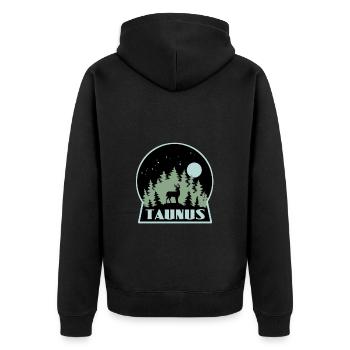 Taunus Wald Hirsch - Unisex Premium Bio Zip Hoodie - Schwarz - Hinten - Nico (187cm)