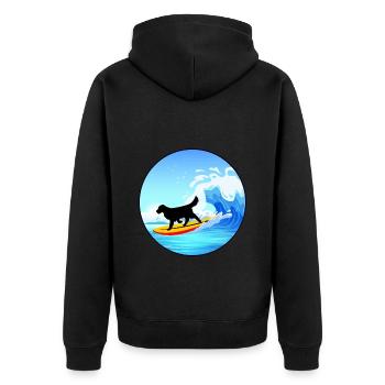 Golden retriever Maman Chien Surf Planche de Surf Surfer - Veste à capuche bio Premium Unisexe - noir - Dos - Nico (187cm)