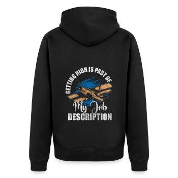 Flugzeug Modellbau Segelflieger - Unisex Premium Bio Zip Hoodie - Schwarz - Hinten - Nico (187cm)