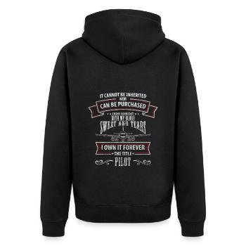 Fliegen Herzschlag Modellflug - Unisex Premium Bio Zip Hoodie - Schwarz - Hinten - Nico (187cm)