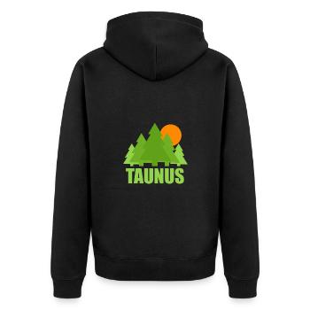 Taunus 08 - Unisex Premium Bio Zip Hoodie - Schwarz - Hinten - Nico (187cm)