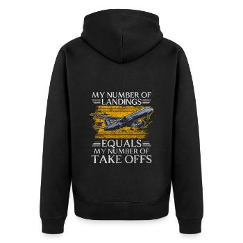 Pilot Flugplatz Modellbau Segelflieger - Unisex Premium Bio Zip Hoodie - Schwarz - Hinten - Nico (187cm)