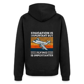 Pilot Work Pilots Gliders - Unisex Premium Organic Zip Hoodie - black - Back - Nico (187cm)