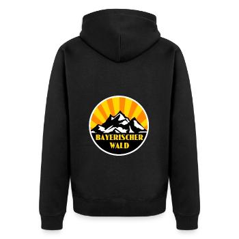 Bayrischer Wald - Unisex Premium Bio Zip Hoodie - Schwarz - Hinten - Nico (187cm)