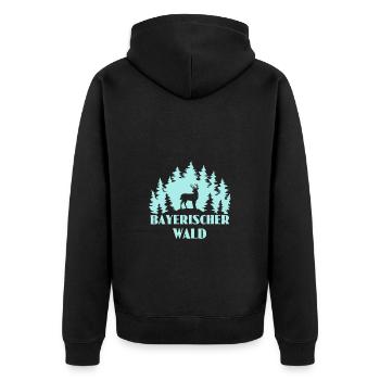 Bayrischer Wald - Unisex Premium Bio Zip Hoodie - Schwarz - Hinten - Nico (187cm)