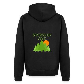 Bayrischer Wald - Unisex Premium Bio Zip Hoodie - Schwarz - Hinten - Nico (187cm)