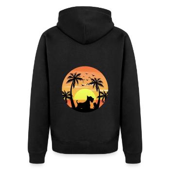 Scottish Terrier Chien Surf Plage Palmiers - Veste à capuche bio Premium Unisexe - noir - Dos - Nico (187cm)