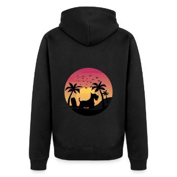 Scottish Terrier Chien Surf Plage Palmiers - Veste à capuche bio Premium Unisexe - noir - Dos - Nico (187cm)