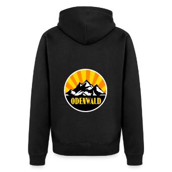 Odenwald - Unisex Premium Bio Zip Hoodie - Schwarz - Hinten - Nico (187cm)