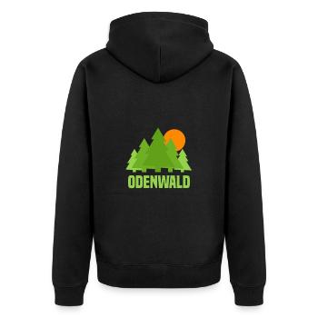 Odenwald - Unisex Premium Bio Zip Hoodie - Schwarz - Hinten - Nico (187cm)