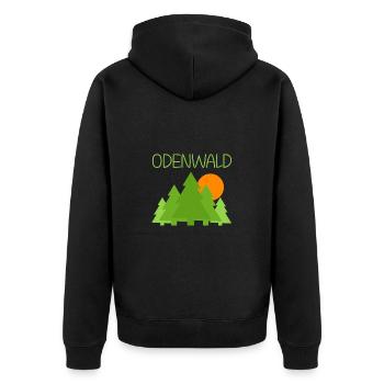 Odenwald - Unisex Premium Bio Zip Hoodie - Schwarz - Hinten - Nico (187cm)
