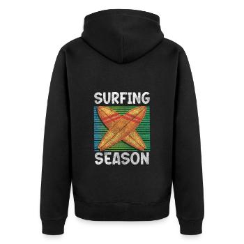 Surf Surfergirl Windsurfer Beach - Veste à capuche bio Premium Unisexe - noir - Dos - Nico (187cm)
