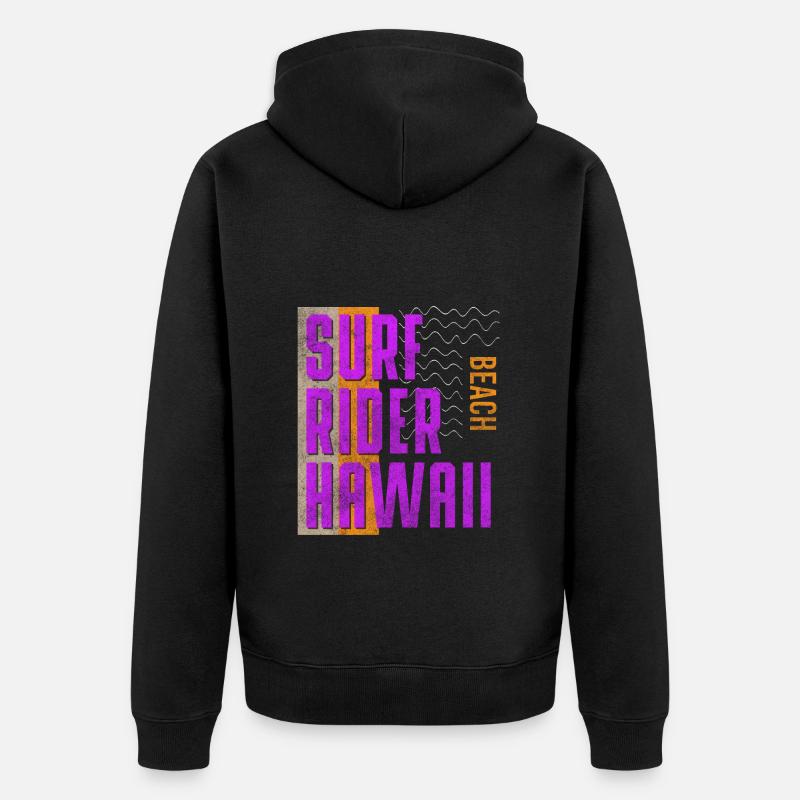 Surfen Surfbrett Wasser - Unisex Premium Bio Zip Hoodie - Schwarz