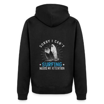 Sports nautiques Planche de surf - Veste à capuche bio Premium Unisexe - noir - Dos - Nico (187cm)