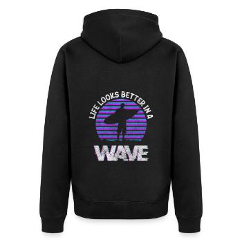 Surf Surfergirl Planche à voile Cool - Veste à capuche bio Premium Unisexe - noir - Dos - Nico (187cm)