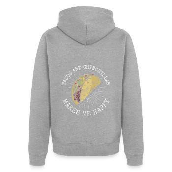 Chinchillas Nager Tierschutz Niedlich - Unisex Premium Bio Zip Hoodie - Grau meliert - Hinten - Nico (187cm)