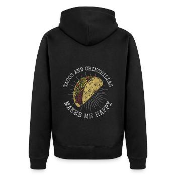 Chinchillas Nager Tierschutz Niedlich - Unisex Premium Bio Zip Hoodie - Schwarz - Hinten - Nico (187cm)