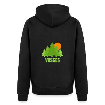 Vosges - Unisex Premium Bio Zip Hoodie - Schwarz - Hinten - Nico (187cm)