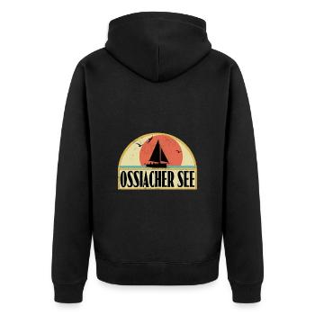 Ossiacher See - Unisex Premium Bio Zip Hoodie - Schwarz - Hinten - Nico (187cm)