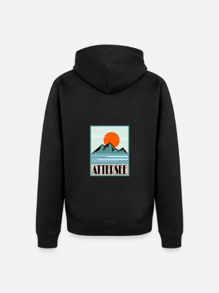 Attersee - Unisex Premium Bio Zip Hoodie - Schwarz