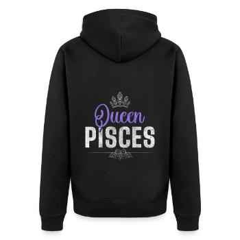 Tierkreiszeichen Neptun Sternbild - Unisex Premium Bio Zip Hoodie - Schwarz - Hinten - Nico (187cm)