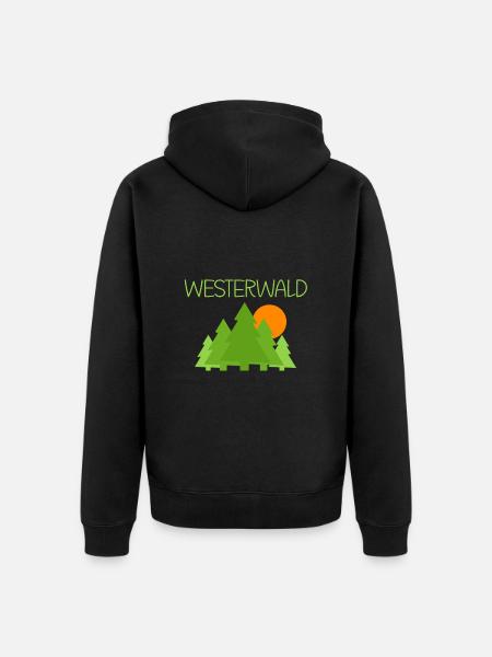 Westerwald - Unisex Premium Bio Zip Hoodie - Schwarz