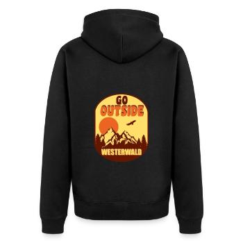 Westerwald - Unisex Premium Bio Zip Hoodie - Schwarz - Hinten - Nico (187cm)