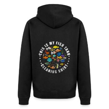 Aquarium Hobby Breeding - Unisex Premium Organic Zip Hoodie - black - Back - Nico (187cm)
