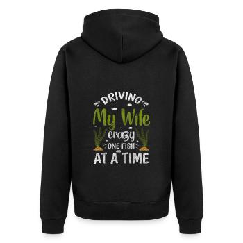 Fish Algae Goldfish - Unisex Premium Organic Zip Hoodie - black - Back - Nico (187cm)