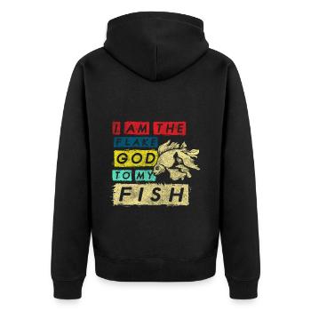 Aquarium aquarist algae goldfish - Unisex Premium Organic Zip Hoodie - black - Back - Nico (187cm)