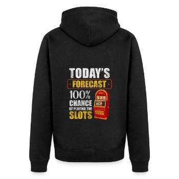 Kasino Slot Spiele Poker - Unisex Premium Bio Zip Hoodie - Schwarz - Hinten - Nico (187cm)