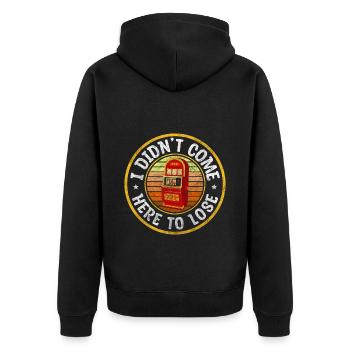 Kasino Einarmiger Bandit Spielhalle Poker - Unisex Premium Bio Zip Hoodie - Schwarz - Hinten - Nico (187cm)