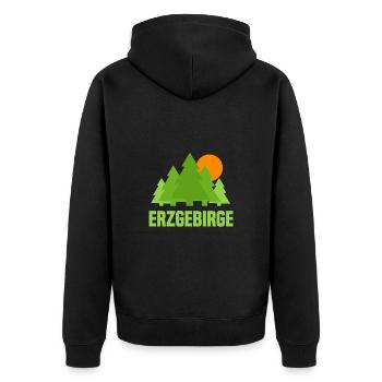 Erzgebirge - Unisex Premium Bio Zip Hoodie - Schwarz - Hinten - Nico (187cm)