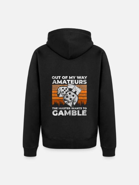 Card Play Game - Unisex Premium Organic Zip Hoodie - black