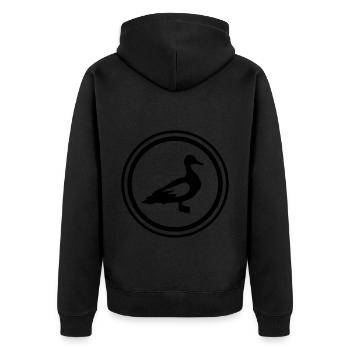 Duck animal - Unisex Premium Organic Zip Hoodie - black - Back - Nico (187cm)