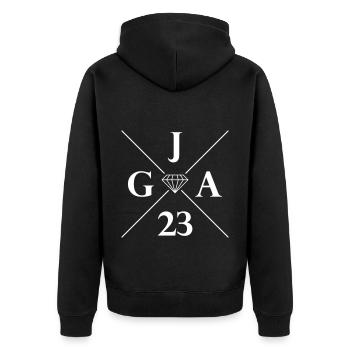 Jga 2023 Enterrement de vie de garçon - Veste à capuche bio Premium Unisexe - noir - Dos - Nico (187cm)