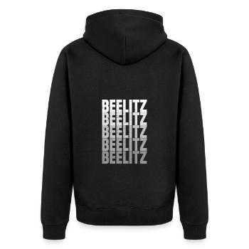 Beelitz - Unisex Premium Bio Zip Hoodie - Schwarz - Hinten - Nico (187cm)