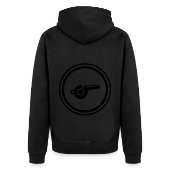 Whistle Whistle - Unisex Premium Organic Zip Hoodie - black - Back - Nico (187cm)