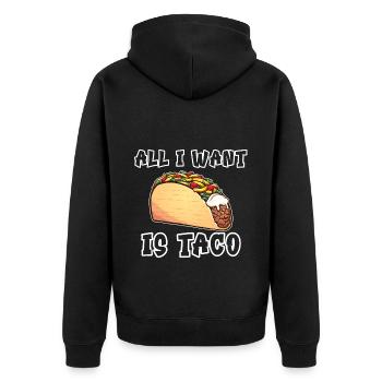 Tout ce que je veux, c’est du taco - Veste à capuche bio Premium Unisexe - noir - Dos - Nico (187cm)